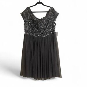 Maya Deluxe Curve Dress Sz 18 Sequin Bodice Tulle Skirt Special Event Glamor